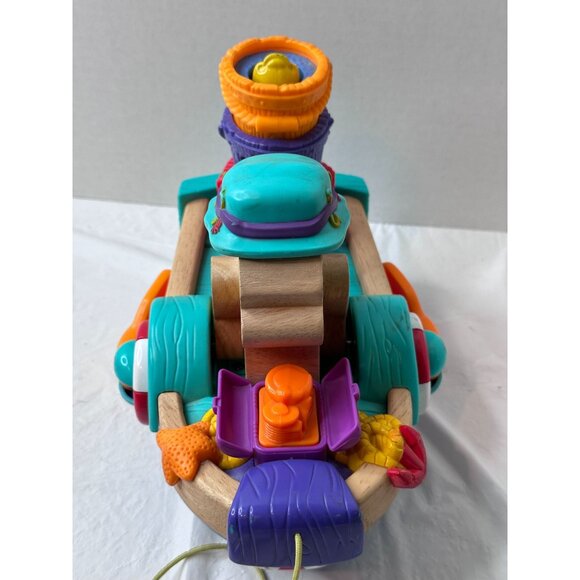 Fisher Price WINNIE THE POOH MUSICAL ROW YOUR BOAT FISH MOVING PULL TOY Vtg - Picture 2 of 5